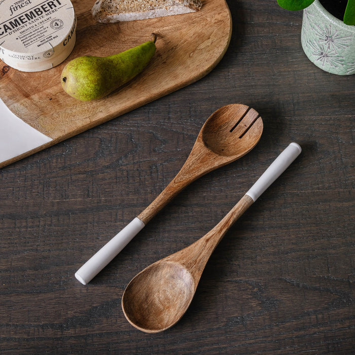 Liberty Salad Servers, Natural Wooden, Set Of 2 