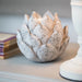 Dallas Candle Holder, White Polyresin, Artichoke 