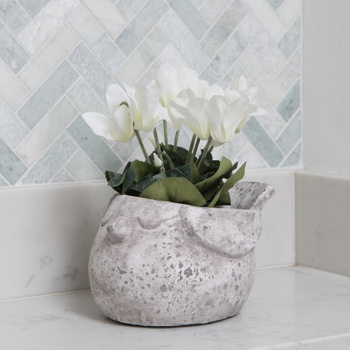 Dallas Bird Planter, Grey Stone