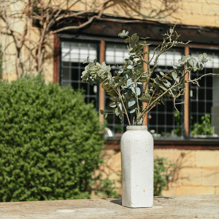 Dallas Column Vase, White Stoneware