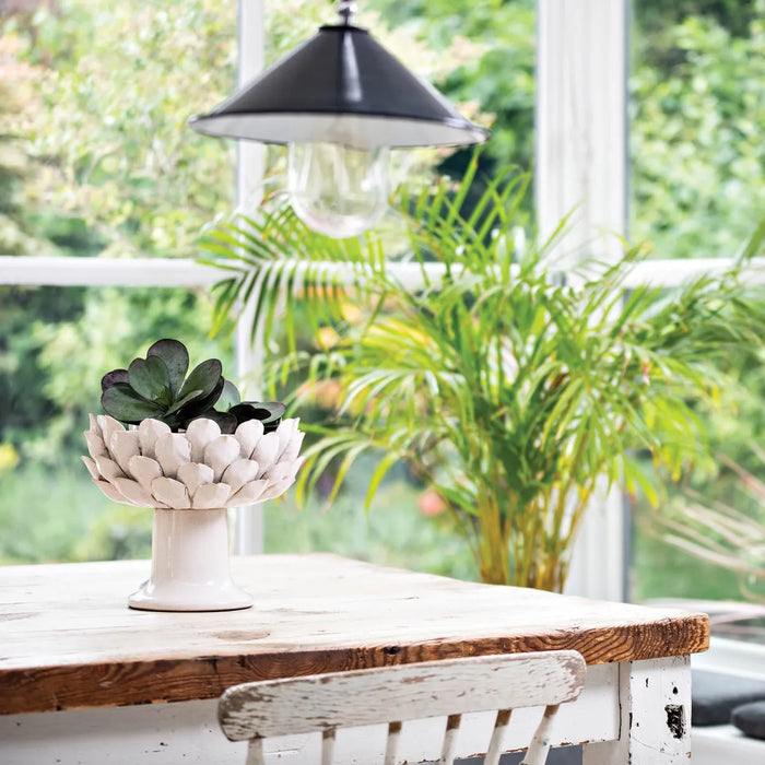 Dallas Decorative Bowl, Artichoke, White Stone