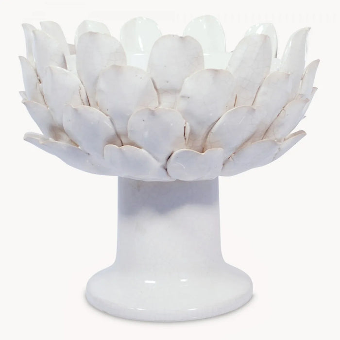 Dallas Decorative Bowl, Artichoke, White Stone