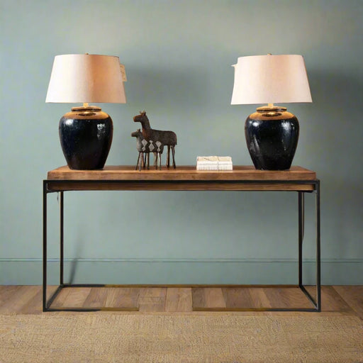  Dallas Table Lamps in Glazed Black Ceramic