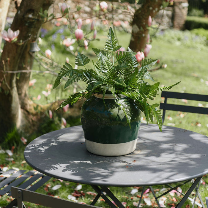 Dallas Vases, Green, White, Stone Urn