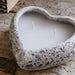 Dallas Candles, Heart Dish, White Cement, Wax