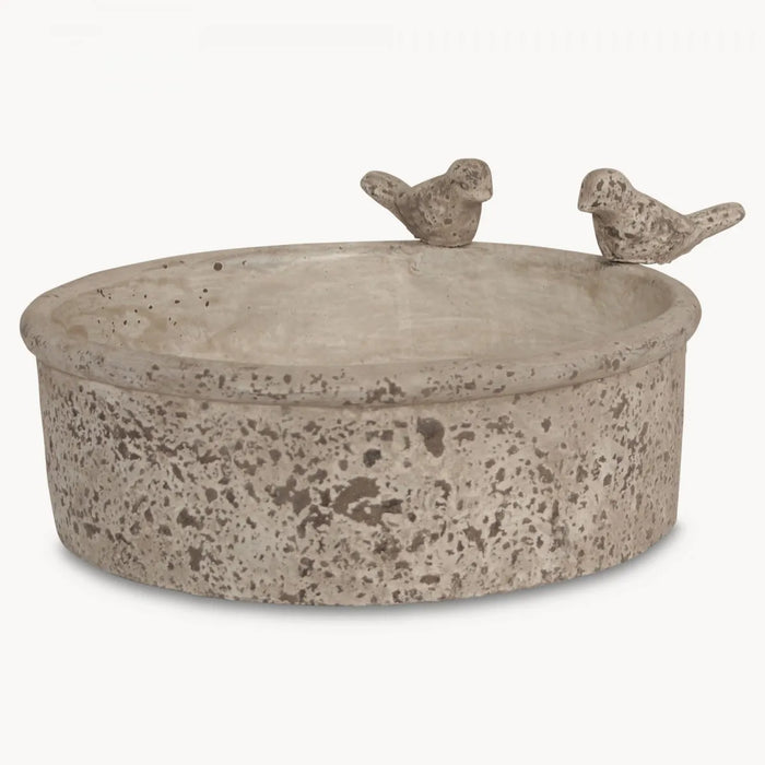 Dallas Dish, Grey Stone, Round, Bird