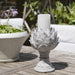 Dallas Candle Holder, White Stone,  Artichoke 