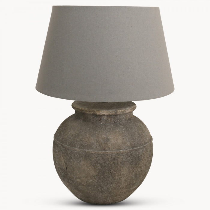 Dallas Table Lamps in Stone, Dark Grey with Shade