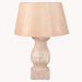 Dallas Table Lamps with Stone Base and Cream Linen Shade