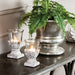 Dallas Candle Holders, White Stone Leaf, Glass, Hurricane