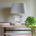 Dallas Table Lamps Stone Squat Urn with Grey Shade