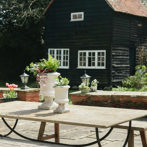 Dallas Vases, White Stone, Urn