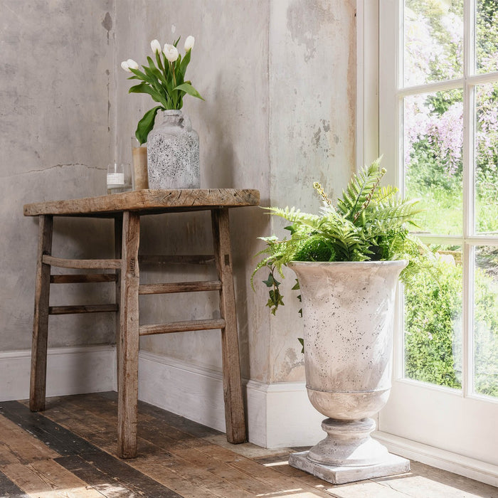 Dallas Vases, White Stone, Urn