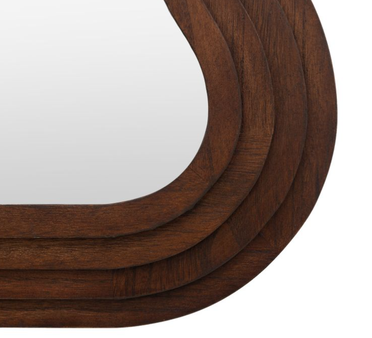 Hasker Brown Wooden Mirror with Wavy Edge ( Due In 30/10/24 )