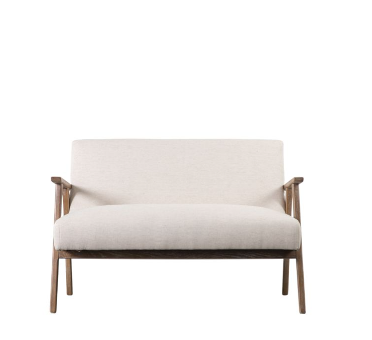 Missano 2-Seater Sofa in Natural Linen with Ash Wood Frame