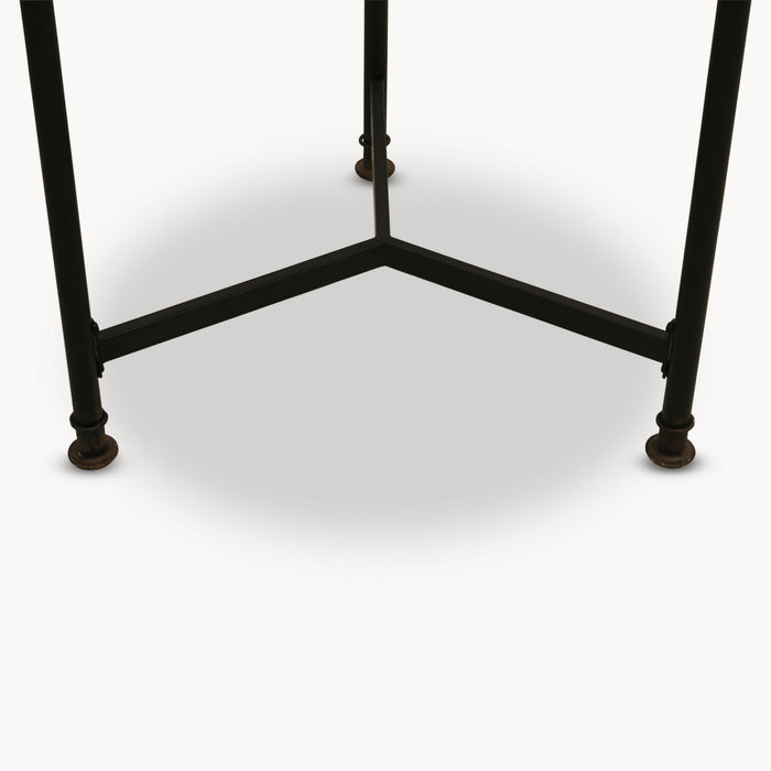 Albion Side Table, Antiqued Mirror, Black Iron