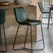 Hawking Deep Green Leather Upholstered Curved Stool