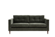 Devon 3 Seater Sofa in Forest Green Fabric with Tapered Wooden Legs