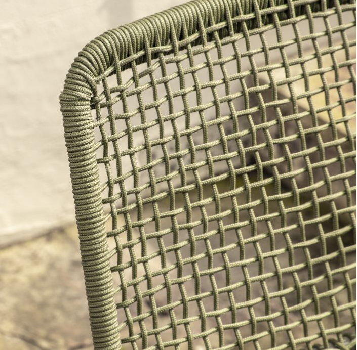 Crofton Garden Lounge Chair & Footstool, Green Woven Rope & Metal ( Due Back In 28/01/25 )