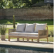 Paros Pull Out 3 Seater Sofa in Natural Acacia with Rope Woven Detailing