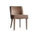 Darby Luxury Brown Leather Dining Chairs with Oak Legs