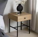 Contemporary Oak Veneer Bedside Table with Drawer