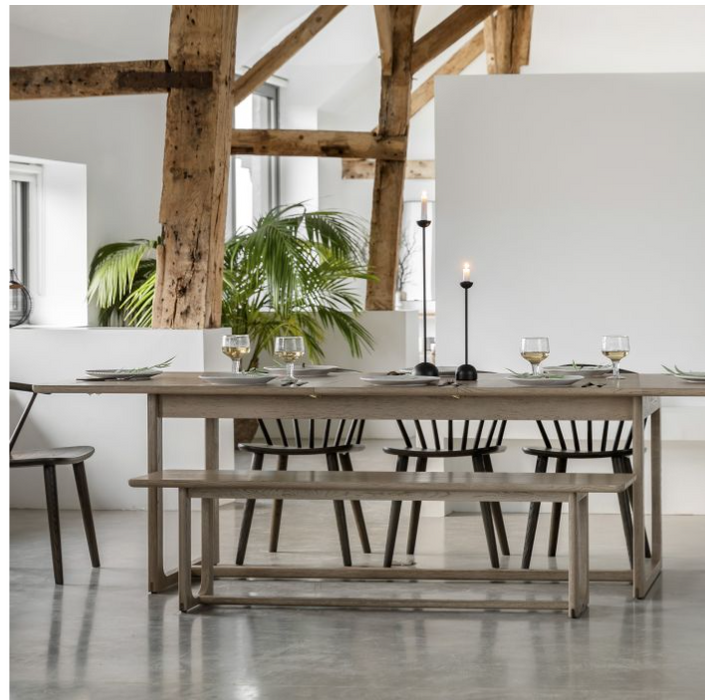 Worthington Contemporary Smoked Oak Extending Dining Table