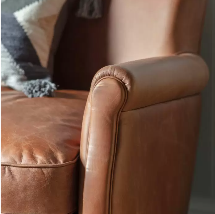 Mr. Paddington 2-Seater Sofa and Matching Armchair Set in Vintage Brown Leather