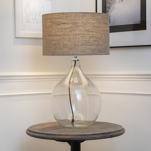 Harvard Table Lamps - Clear Glass in Natural Shade