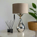 Harvard Table Lamps - Cream Linen Shade, Glass Teardrop Base