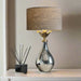 Harvard Table Lamps - Cream Linen Shade, Glass Teardrop Base