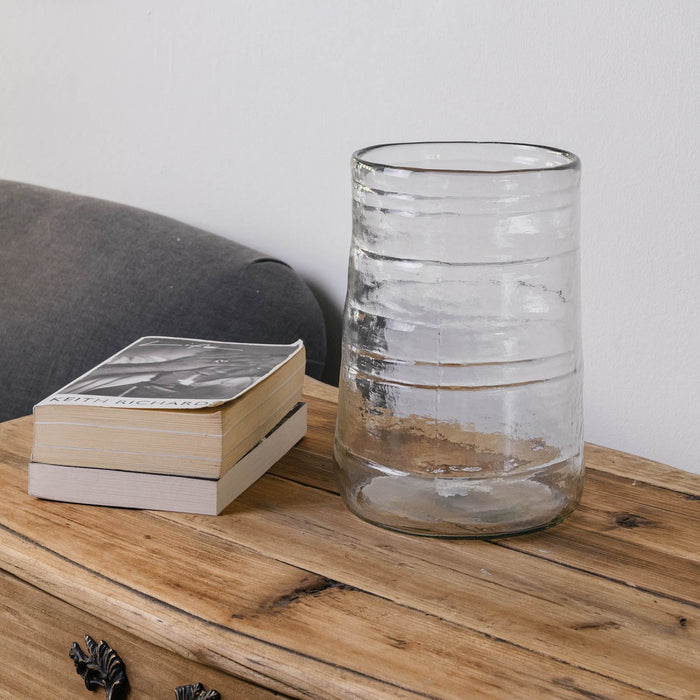 Harvard Vase, Wave Shaped, Clear Glass