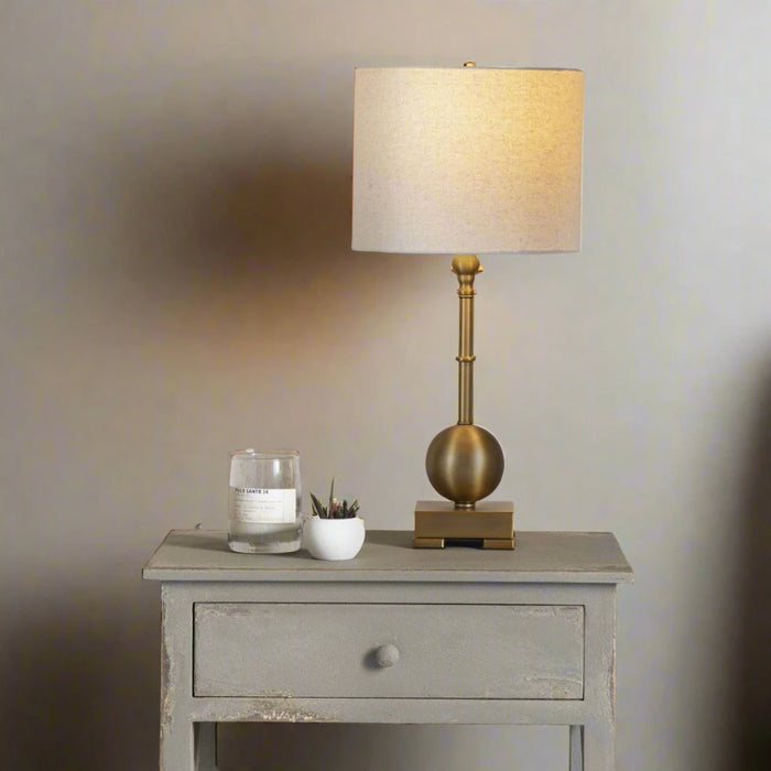 Luxury Derby Table Lamps - Brushed Gold Metal