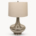 Derby Table Lamp in White and Brushed Nickel with Glass Body and Shade