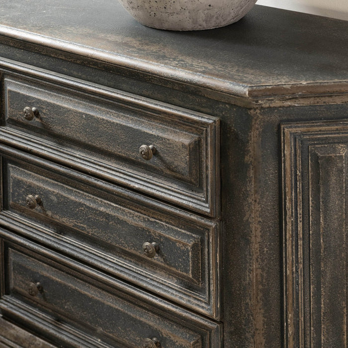 Riva Chest Of 3 Drawers, Antiqued Grey, Pine 