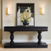 Riva Small Console Table, Distressed Black, 2 Drawer 