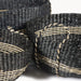 Langham Baskets, Black Seagrass, Set Of 3, Aubergine 