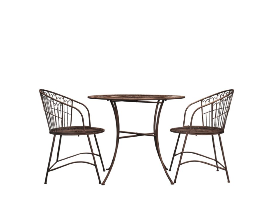 Metro Garden Furniture Bistro Set, Noir, Metal, 3 Piece ( Due Back In 28/01/25 )