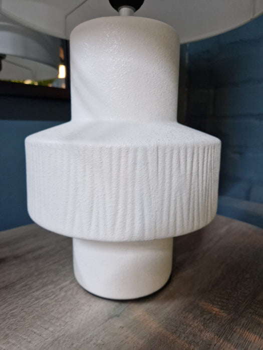 White Ceramic Table Lamp with White Shade