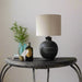 Oslo Table Lamp with Black Ceramic Base and Elegant Linen Shade