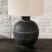 Oslo Table Lamp with Black Ceramic Base and Elegant Linen Shade