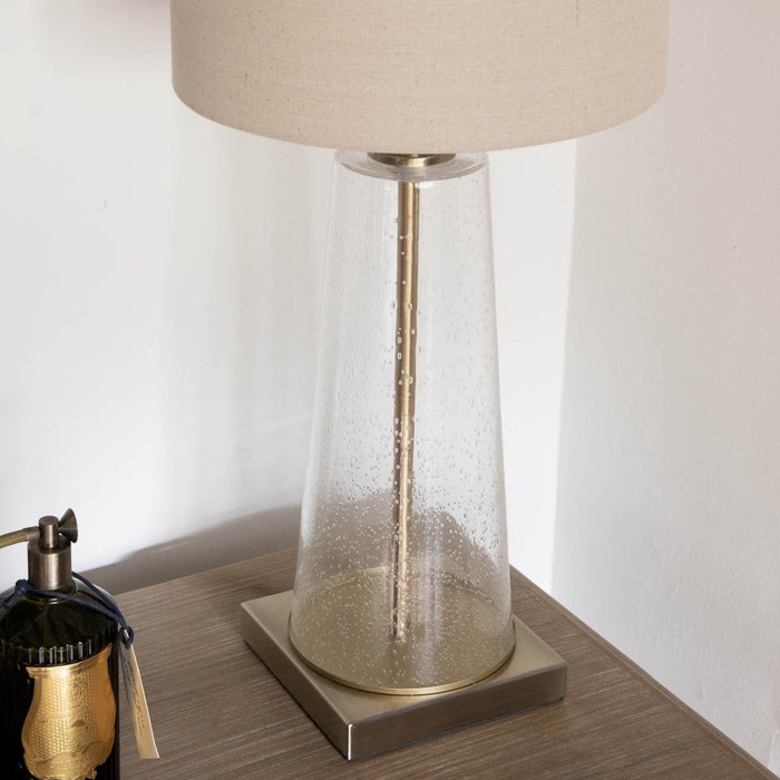 Illuminate Your Space with Oslo Table Lamps in Bubbled Teardrop Glass