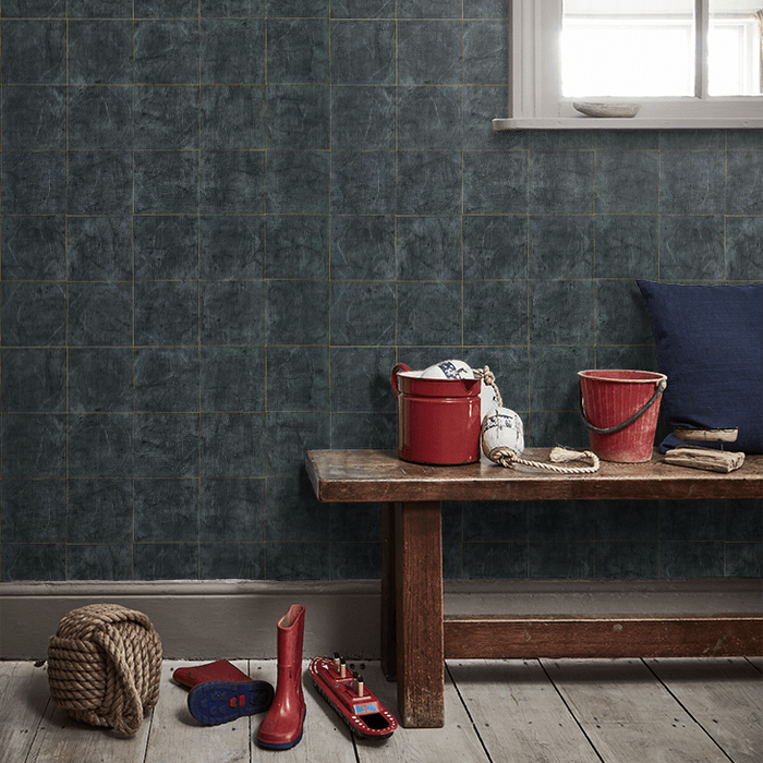 Zoffany Wallpaper - Folio - Piastrella - Vine Black