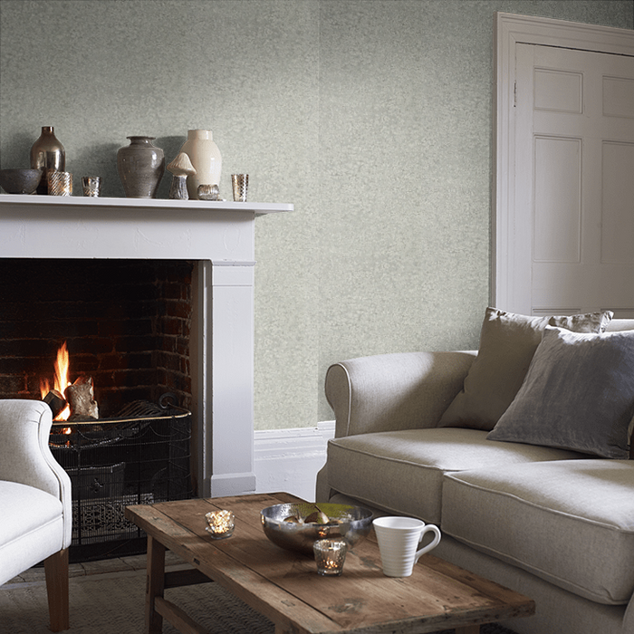 Zoffany Wallpaper - Kempshott - Weathered Stone Plain - Graphite