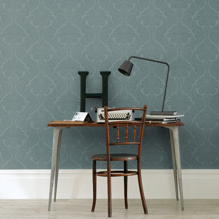 Zoffany Wallpaper - Constantina Damask - Malmaison - Teal