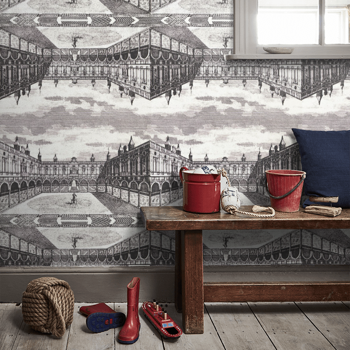 Zoffany Wallpaper - Palladio Volume I - Royal Exchange - Snow / Architects White