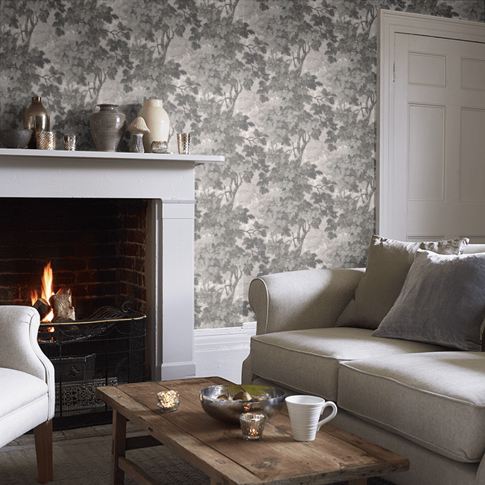 Zoffany Wallpaper - Kensington Walk- Richmond Park - Charcoal