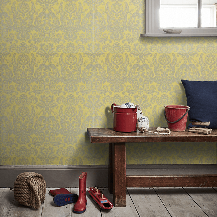 Zoffany Wallpaper - Constantina Damask - Brocatello - Mimosa