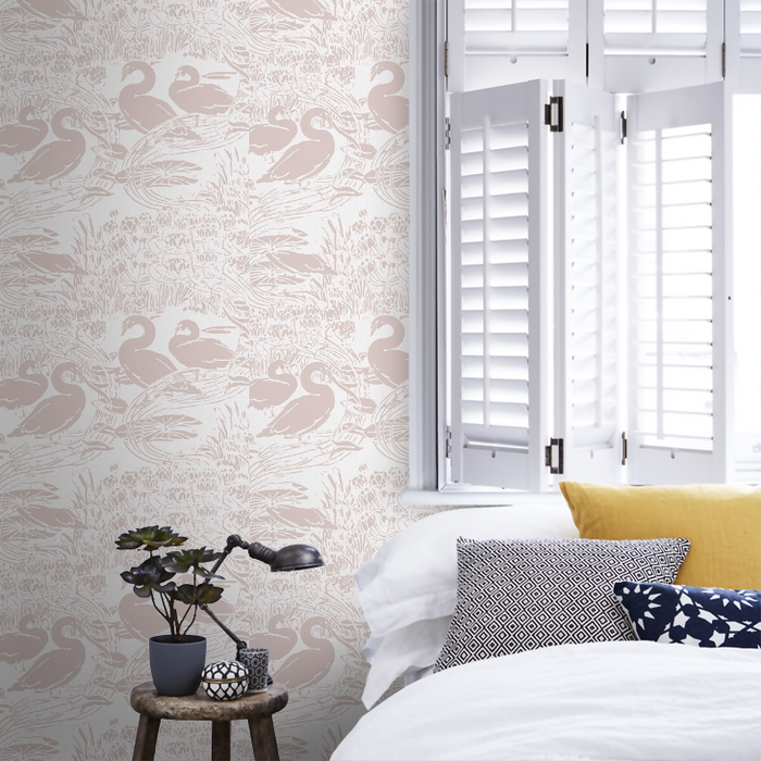 Laura Ashley Wallpaper - Swans