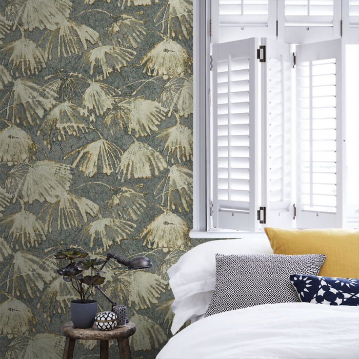 Zoffany Wallpaper - Kempshott - Iliad - Blue Stone